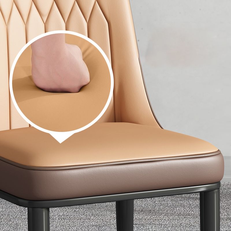Contemporary Style Metal Dining Chairs Dining Armless Side Chair for Kitchen