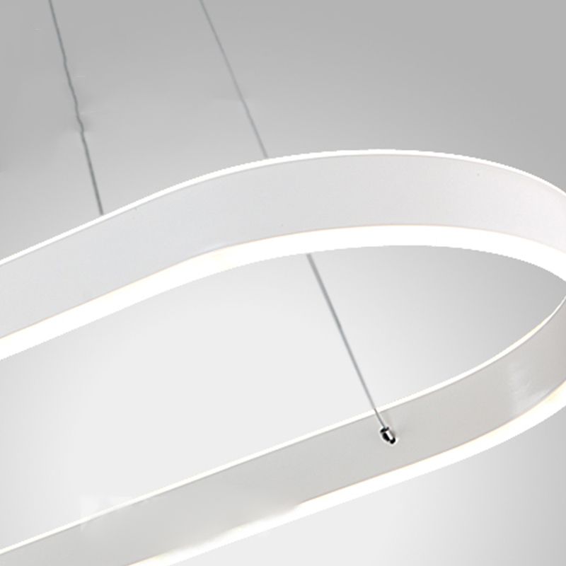 Modern Style Linear Shape Island Lighting Ideas Metal 2 Light Island Pendants in White