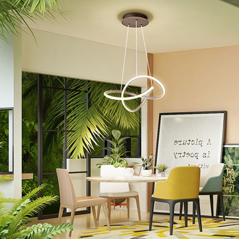 Simple Modern Characteristic Style LED Hanging Chandelier Light for Dining Room Living Room