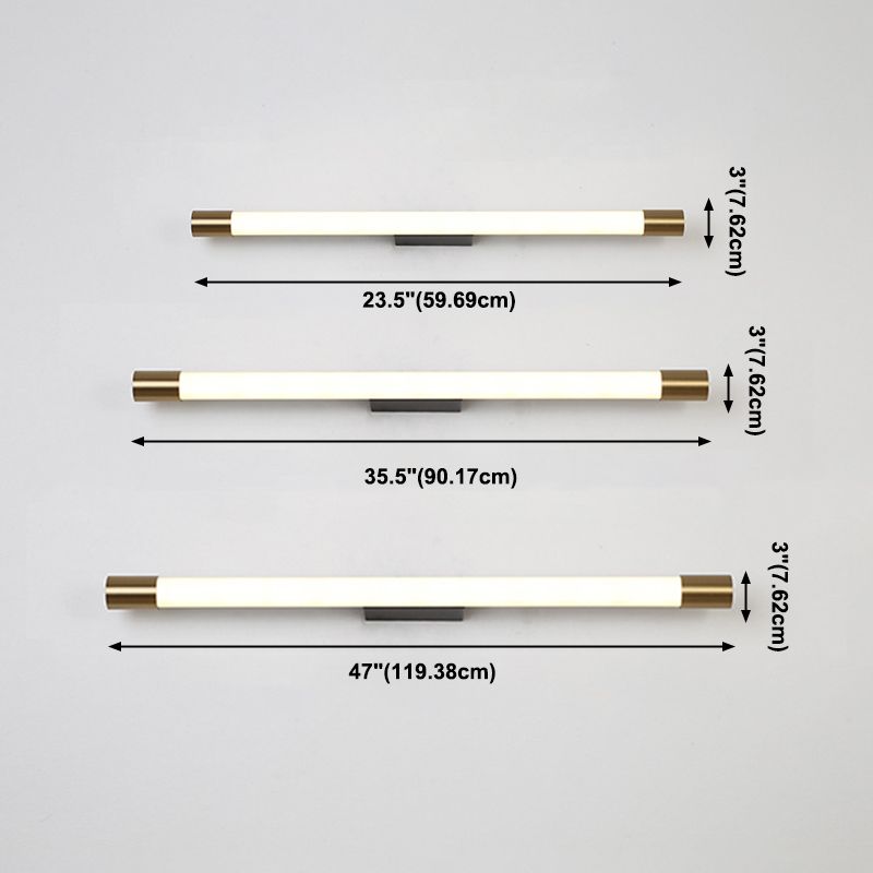 Acconde da parete da parete lineare a 1 luce in stile moderno illuminazione da parete in metallo in oro