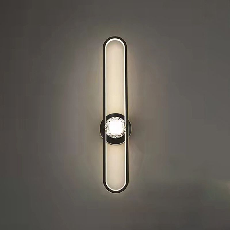 Metal Oval Shade Wall Sconce Modern Style 1 Light Wall Mount Lighting