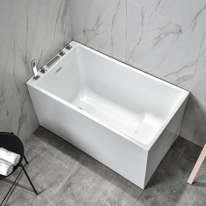 Back to Wall Bathtub Antique Finish Soaking Rectangular Modern Tub