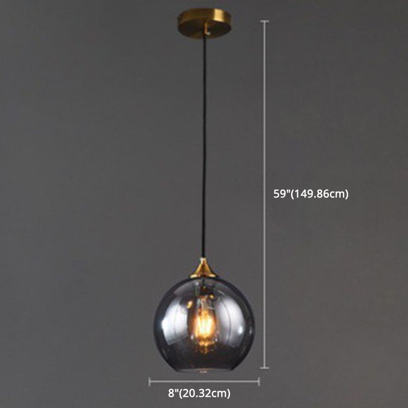 Post-Modern Minimalist  Design Hanging Lamp 1 Light  Globe Glass Shade Pendant Light