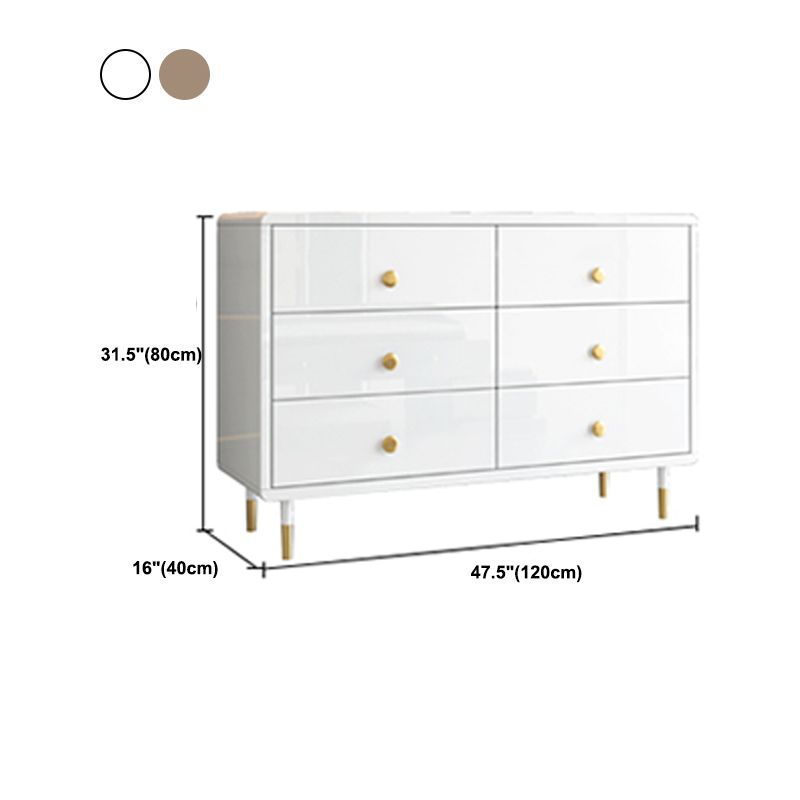 16" W Wood Double Dresser Modern Storage Chest with Drawers for Bedroom