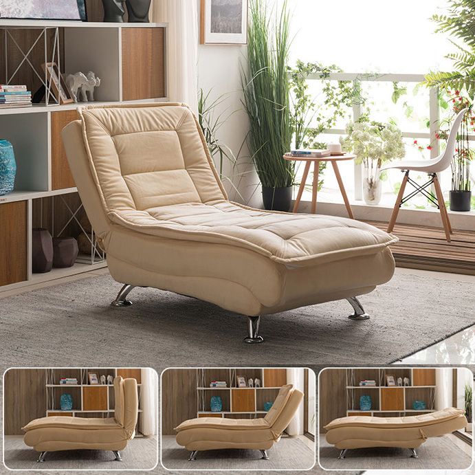 Modern Cotton Blend Lounge Chair Armless Adjustable Sleeper Chair Bed