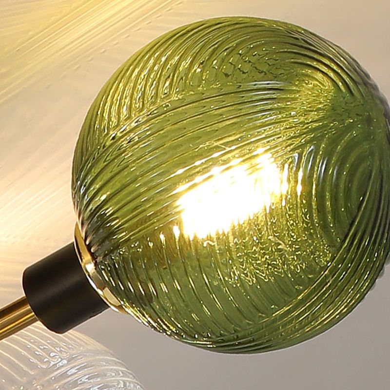 Glass Ball Shape Flush Mount Light Modern 5 Lights Flush Mount Ceiling Fixture