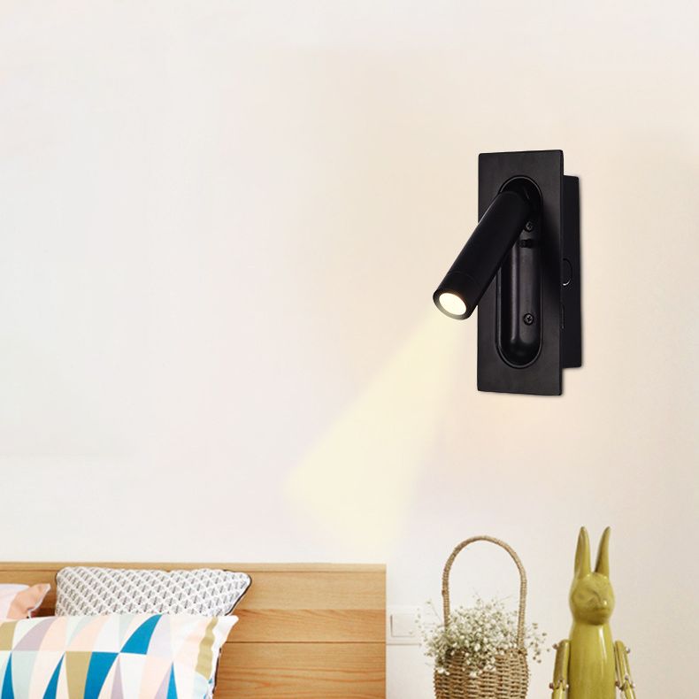 Schwarz 1-Licht-LED-Wandleuchten im modernen prägnanten Aluminium rechteckig Wandlicht mit Acrylschatten