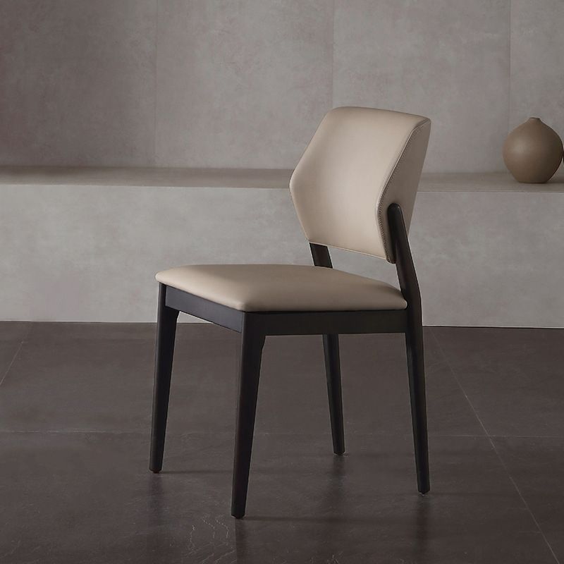 Solid Wood Contemporary Dining Chair Open Back Indoor Side Chair