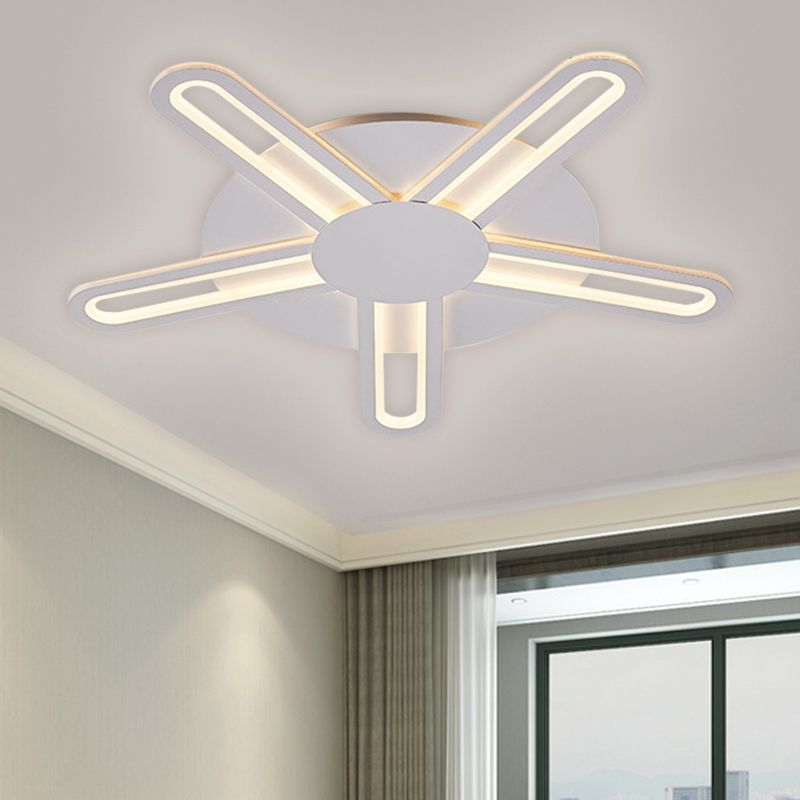 Metallic Blossom Flush Light Contemporary 29.5"/34"/30.5" Wide LED White Flush Mount Lighting in Warm/White Light