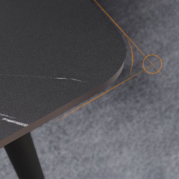 Metal Industrial Rectangle Dining Table Sintered Stone Table for Dining Room