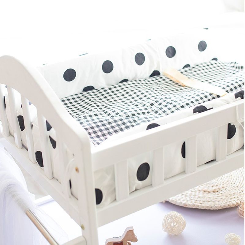 Pine Wooden Baby Changing Table with Pad and Storage Arch Top Changing Table