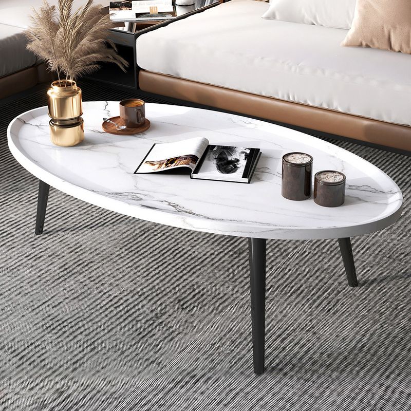 14.9/18.8" H 4-Leg Base Wooden Solid Color Round Coffee Table For Apartment