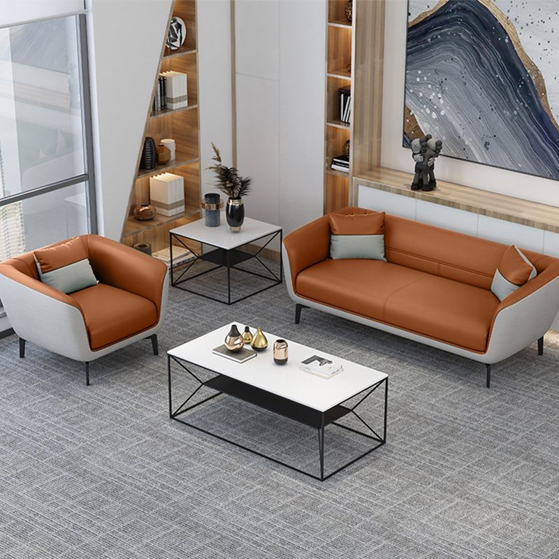 Faux Leather Tight Back Sofa Couch Standard Flared Arm Sofa Couch