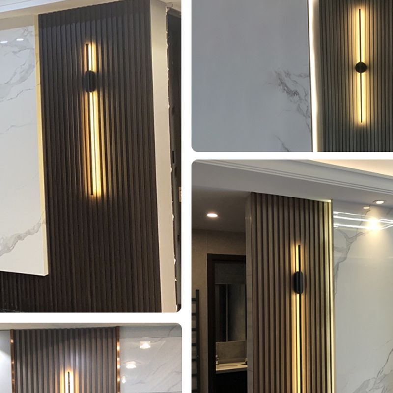 Moderner Aluminium Wandleuchte gerade schwarze Wandleuchten für Wohnzimmer