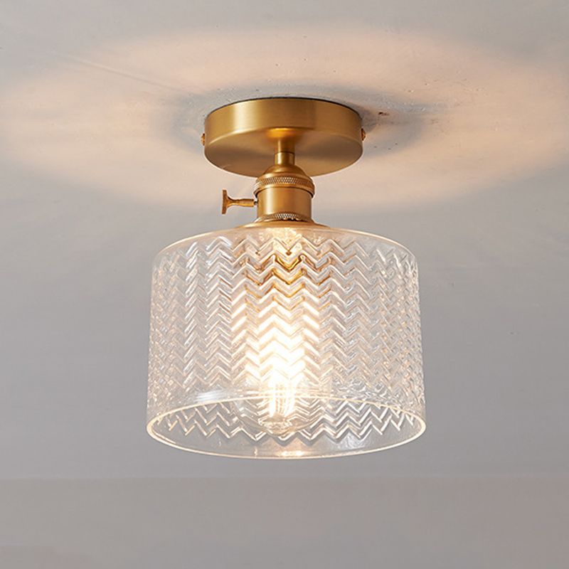 Modern Semi Flush Ceiling Light Fixture Nordic Style Glass Ceiling Flush Mount Lamp