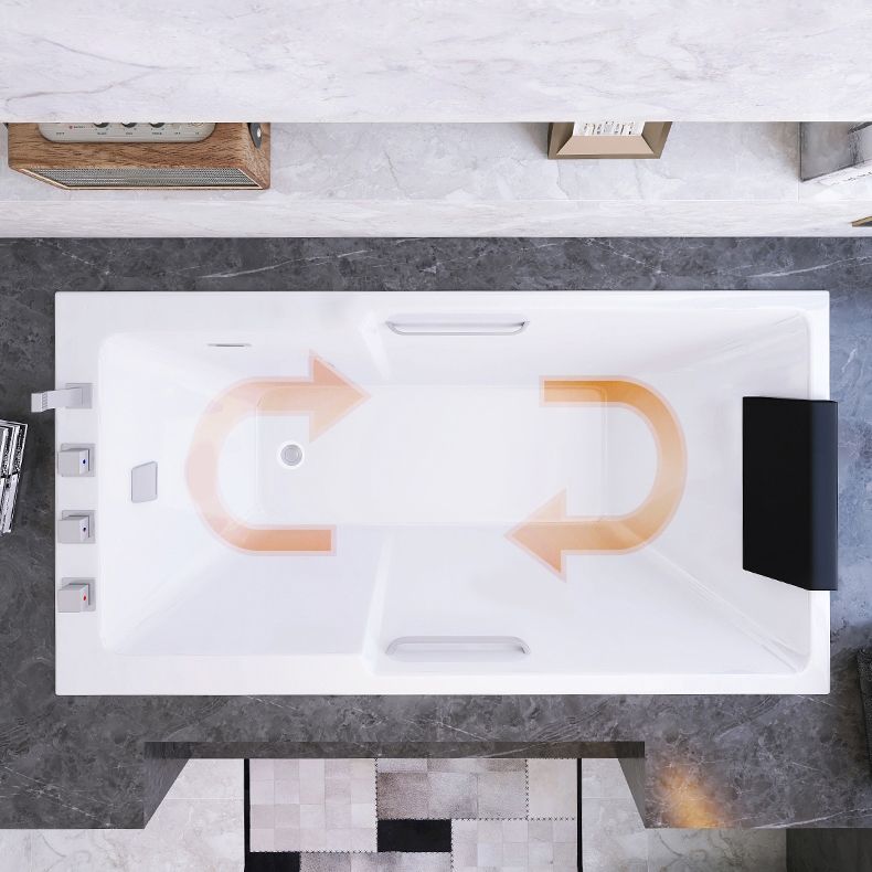 Modern Soaking Acrylic Bathtub Rectangular Drop-in White Bath