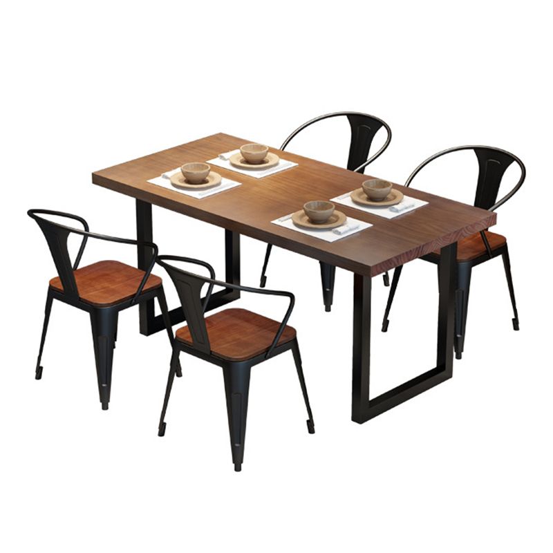 Industrial 1/2/3/5 Pieces Dining Set Rectangle Wood Dining Table for Dining Room