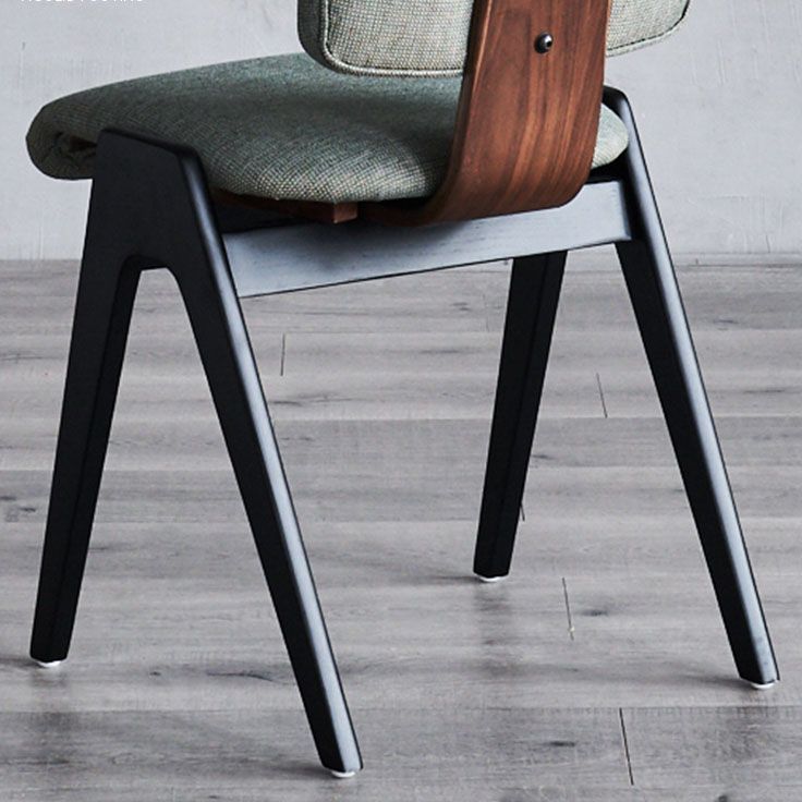 Industrial Style Armless Dining Chair Wooden Base Open Back Dining Chair for Bedroom