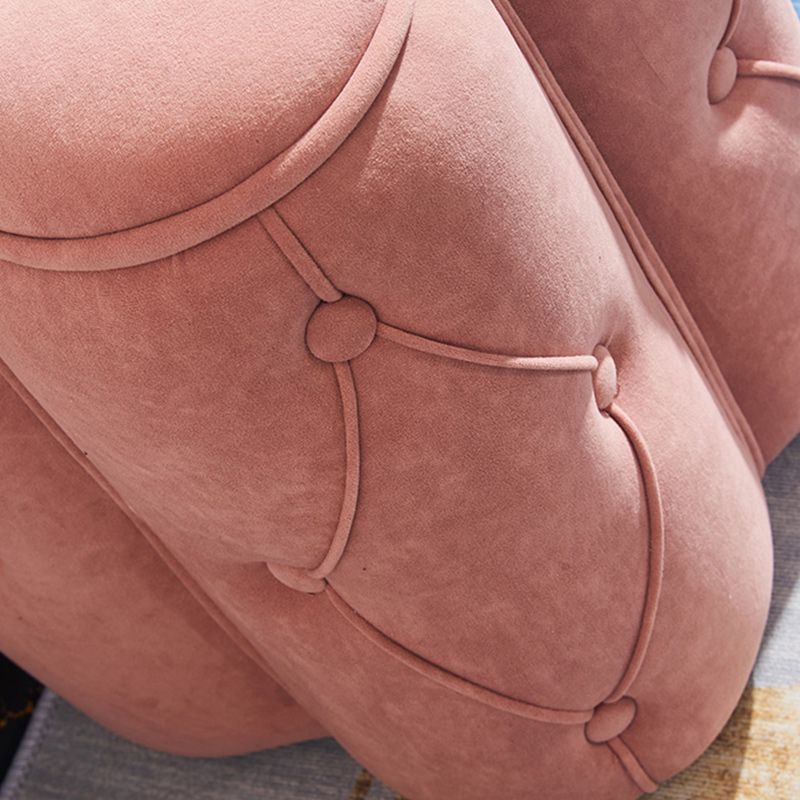 Orange Velvet Pouf Specialty Pouf Stain Resistant Indoor Pouf