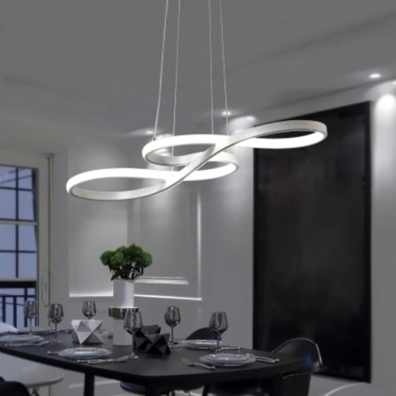 Metal Music Note Chandelier Lighting Minimalist LED Pendant Light for Dining Room