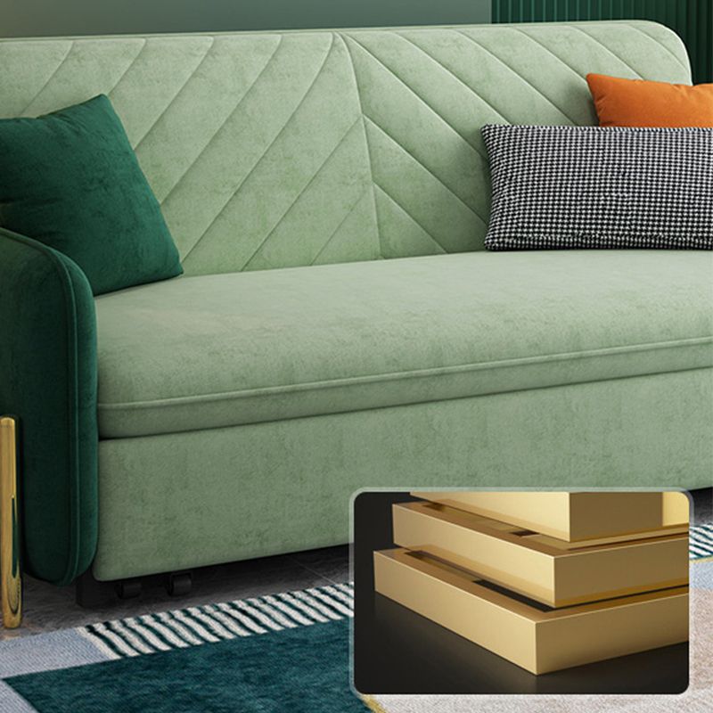Glam Style Sofa Bed Square Arm Sleeper Sofa,31.49" Wide with Storage