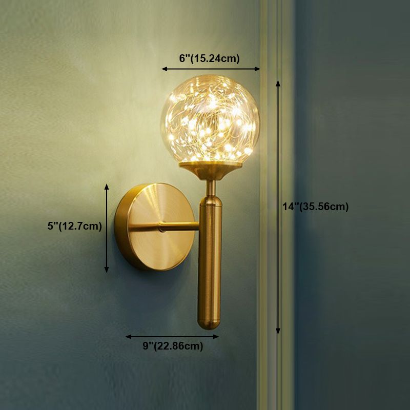 Lumière murale de forme sphérique Métal de style métal à 1 lumière Lumière