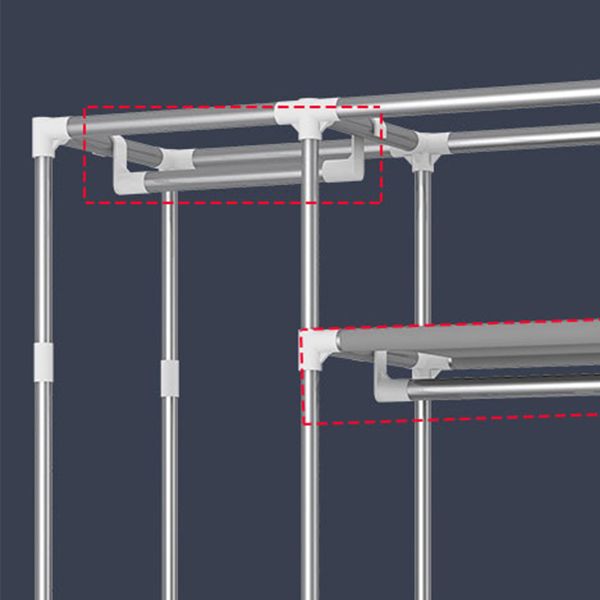 Hinged Wardrobe Cabinet Steel Wardrobe Armoire with Garment Rod