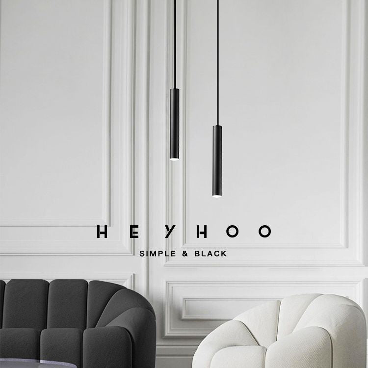 One-Light Black Metal Line Frame Pendant Light for Dinning Room Bedroom