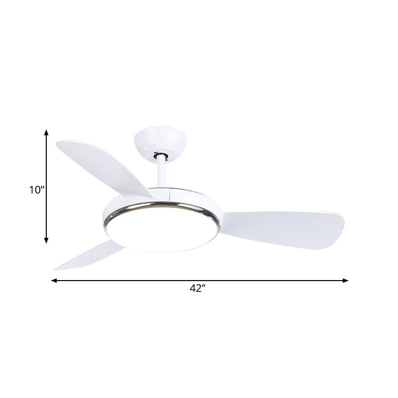 42 "W LED ACRYIC PLAFIER VAN LETUIRE MODERNIST MODERNISTRE BLANC ROUND RORD LAMPE SEMI FLUSH LAMPE AVEC 3 lames