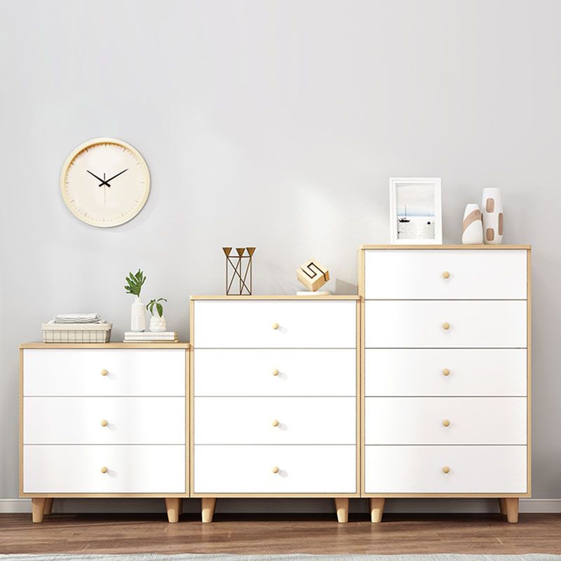 Contemporary Bedroom Chest Engineered Wood Storage Chest with Drawers
