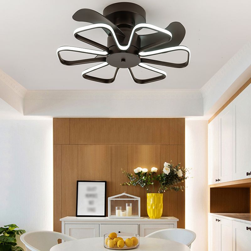 Geometric Shape Metal Ceiling Fans Modern Multi-Lights Ceiling Fan Lamp Fixture