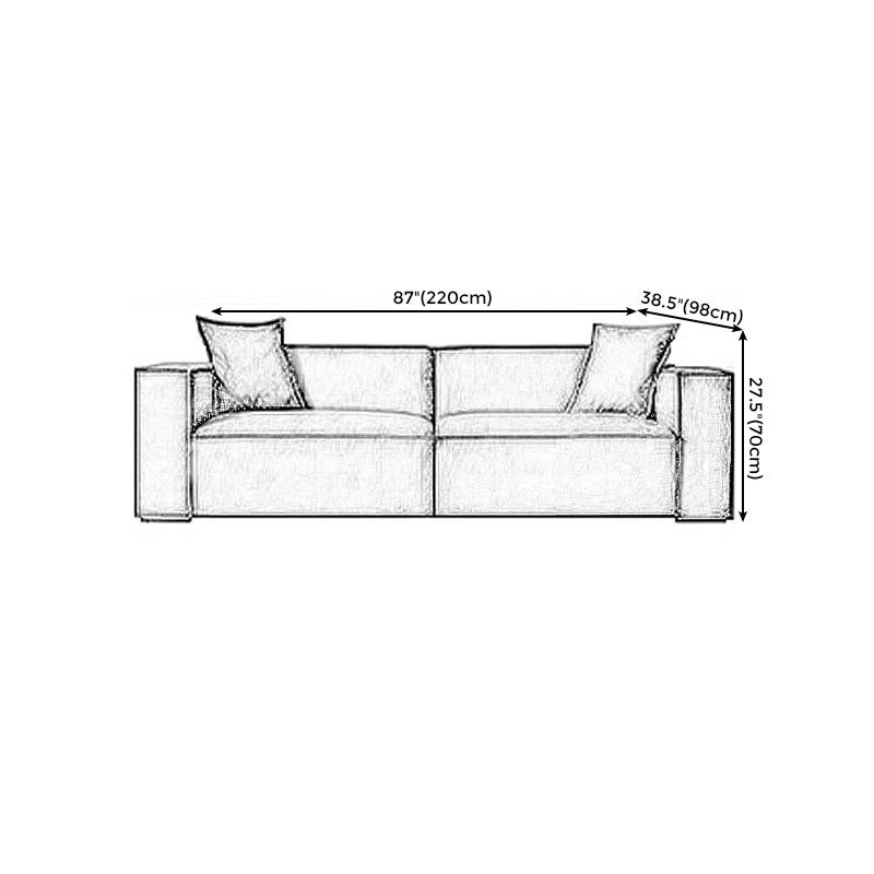 Stain Resistant Stationary Faux Leather Living Room Square Arm Settee