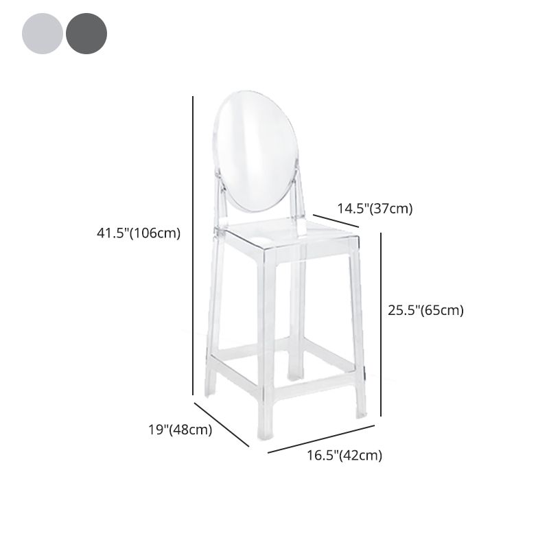 Scandinavian Design Plastic Counter Barstools Full Back Stools for Home