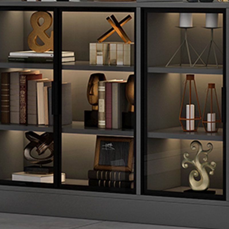 Modern Bar Pulls White and Gray Cabinets Included Wood Accent Cabinet