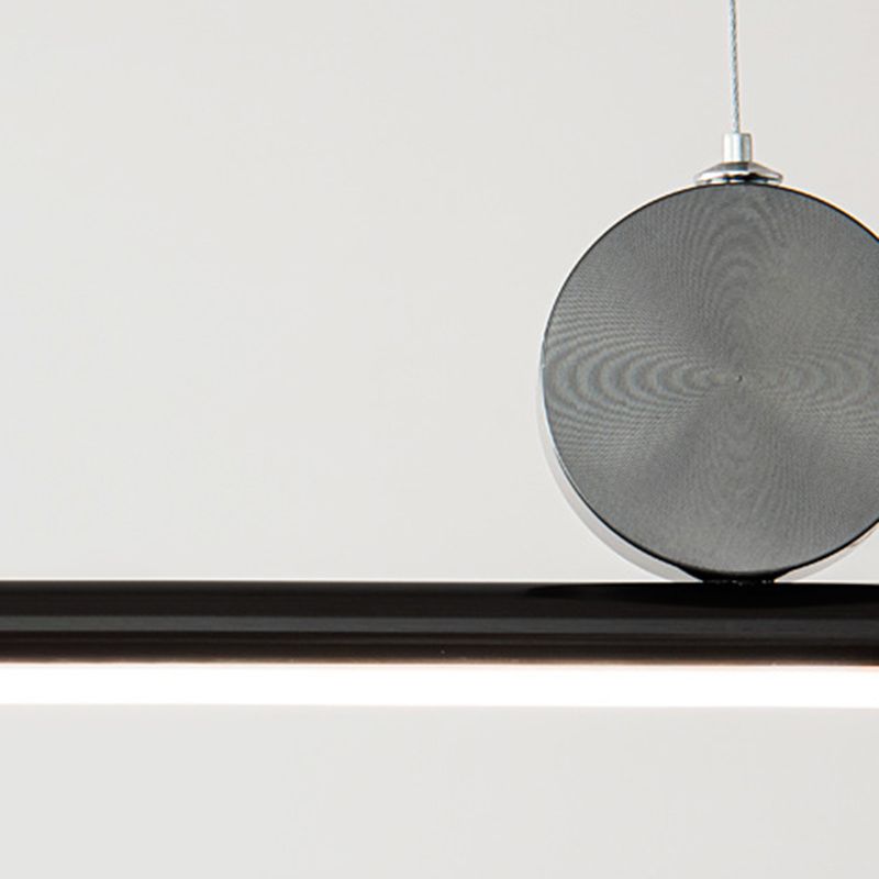 Contemporary Linear Shape Hanging Light Fixture Metal 1 Light Island Pendant Light