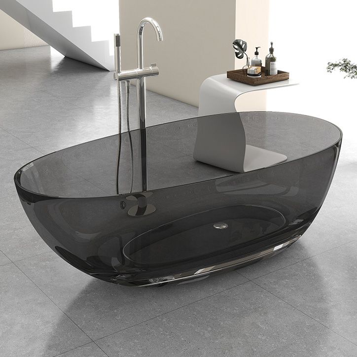 Antique Finish Soaking Bathtub Oval Stand Alone Modern Bath Tub