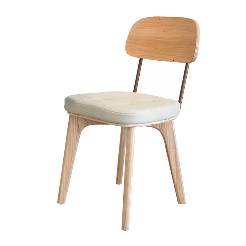 Silla de comedor tradicional de madera, cafetería, silla lateral de comedor sin brazos con respaldo abierto (juego de 2)