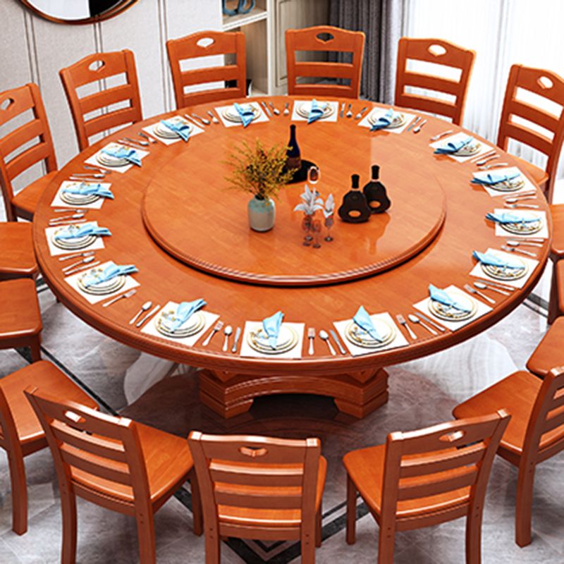 Traditional Solid Wood Dining Table Round Dinner Table for Dining Room
