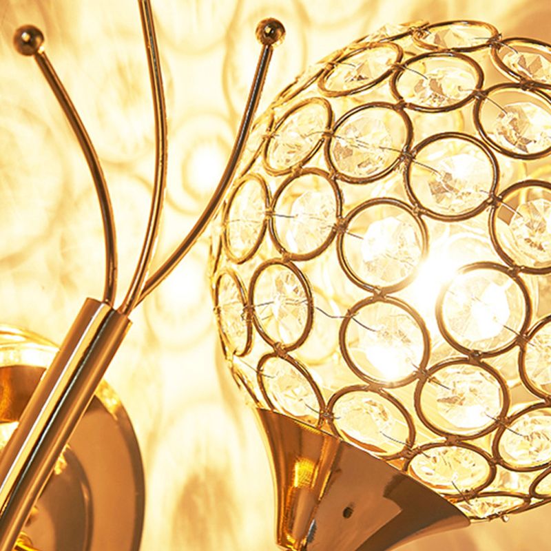 Stile moderno in stile oro sconce in stile nordico cristallo metallo globo luci per letto