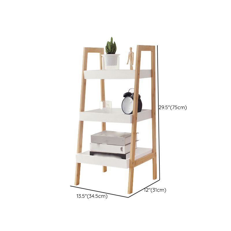 Contemporary Open Shelf Bookcase Bamboo Bookshelf with Shelves for Living Room