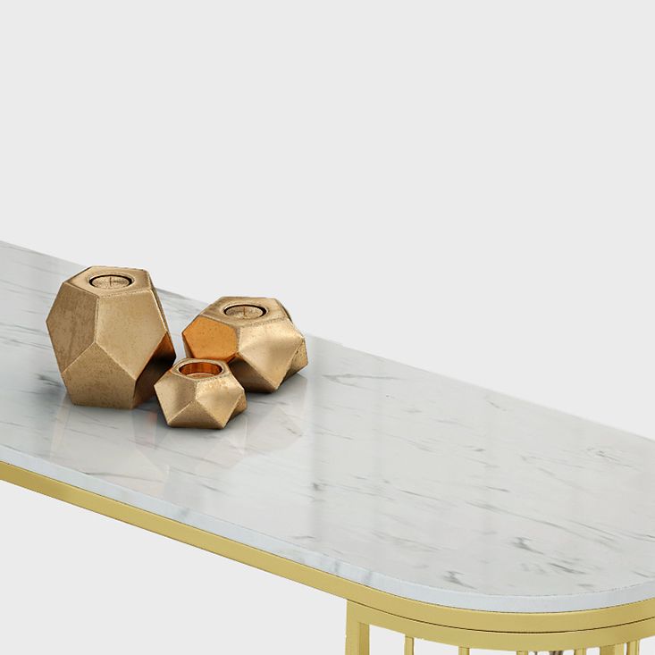 Glam Style Bar Table Faux Marble Double pedestal Bar Dining Table for Living Room