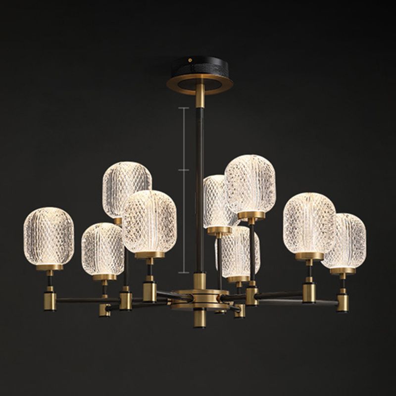 Lampadella ovale in vetro ovale trasparente per la sala da pranzo della sala da pranzo