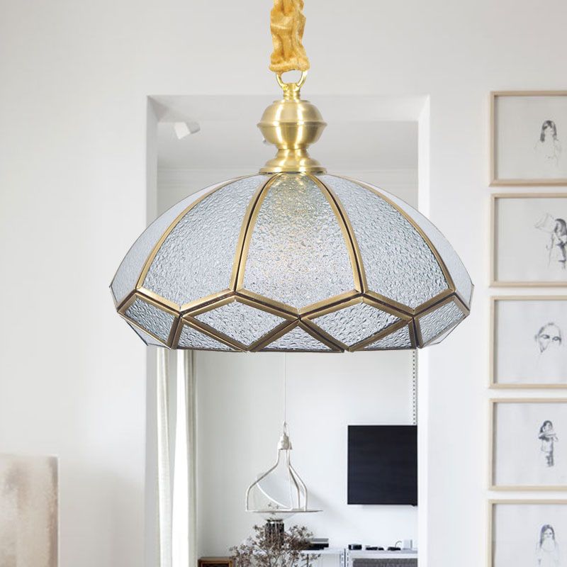 Cream/Textured White Glass Hat Pendant Light Modern 1 Bulb Suspended Lighting Fixture for Living Room