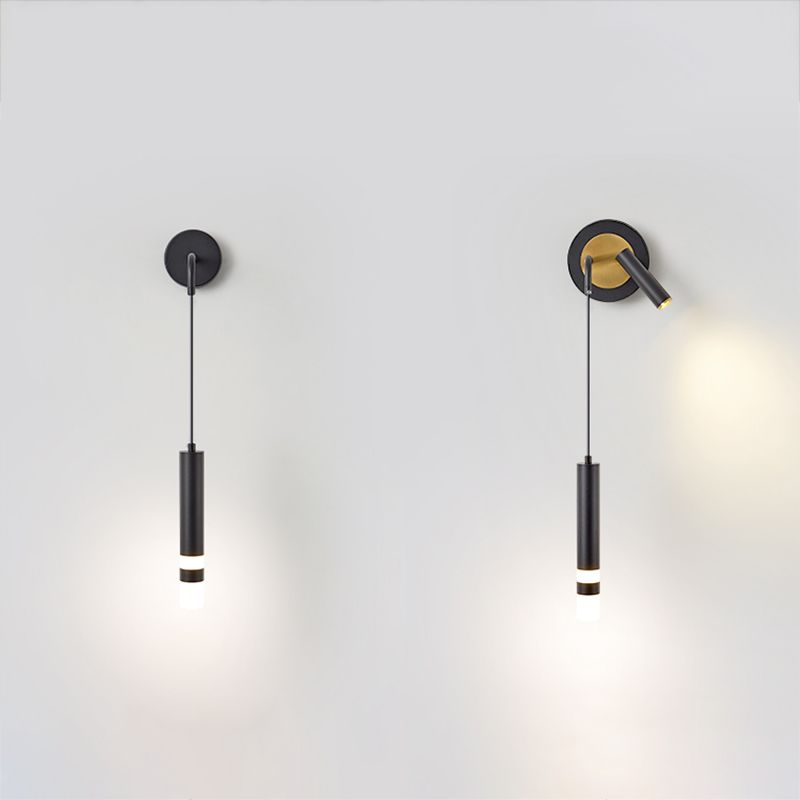 Metal Cylinder Wall Sconce Lighting Modern Style Multi Lights Wall Mounted Reading Lights