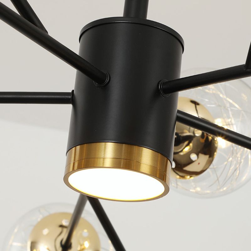 Contemporary Sphere Chandelier Lights Glass Chandelier Pendant Light in Black