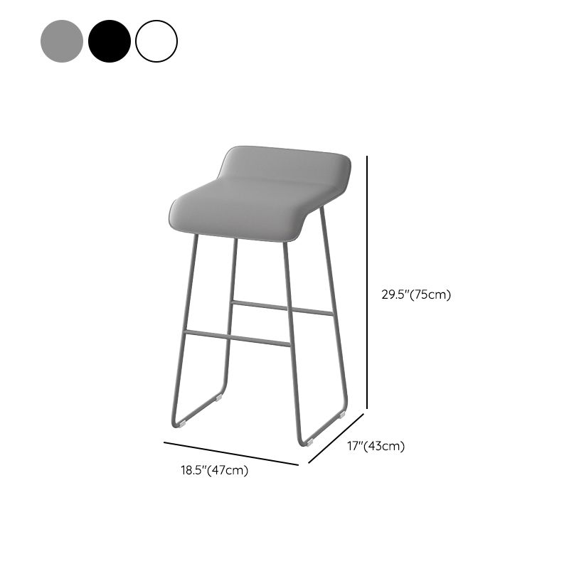 Modern Style Backless Bar-stool Pu Leather Counter Bar Stool with Metal Legs