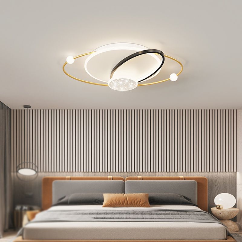 Geometry Shape Ceiling Light Fixtures Modern Style Metal 5 Light Ceiling Mounted Lights