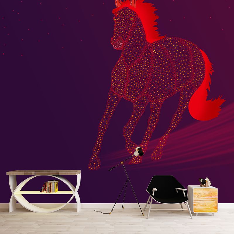 Peinture murale décorative avec Illustration de dessin animé aux couleurs vives, écologique pour chambre