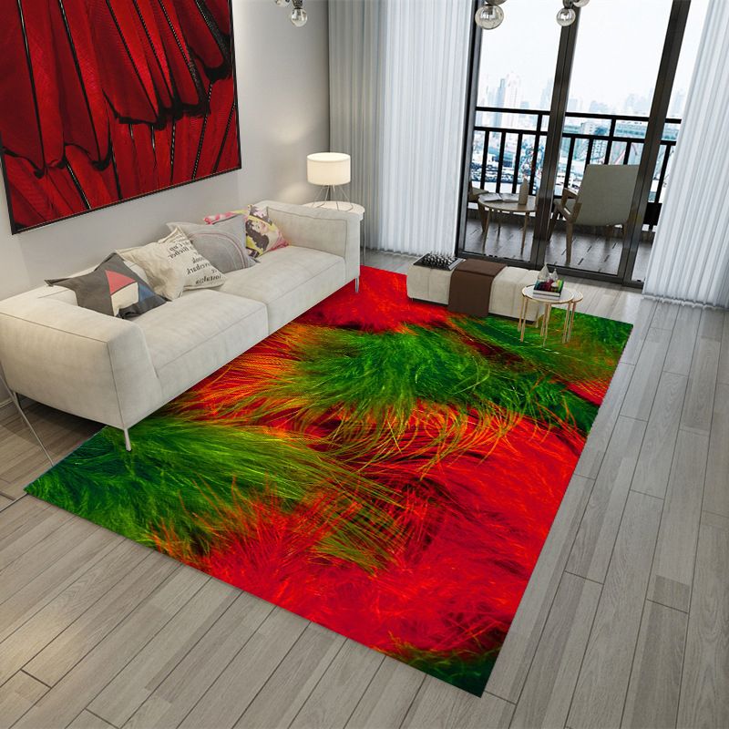 Moderner Waschmaschine Teppich Pflanze Druckteppich Polyester Fläche Teppich mit nicht rutschfestem Hintergrund