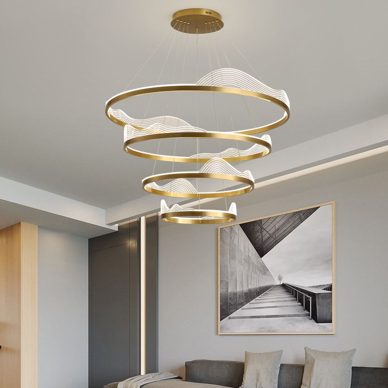 Modern Luxury Style Orbicular Pendant Lighting Fixtures Metal Hanging Light Kit for Living Room